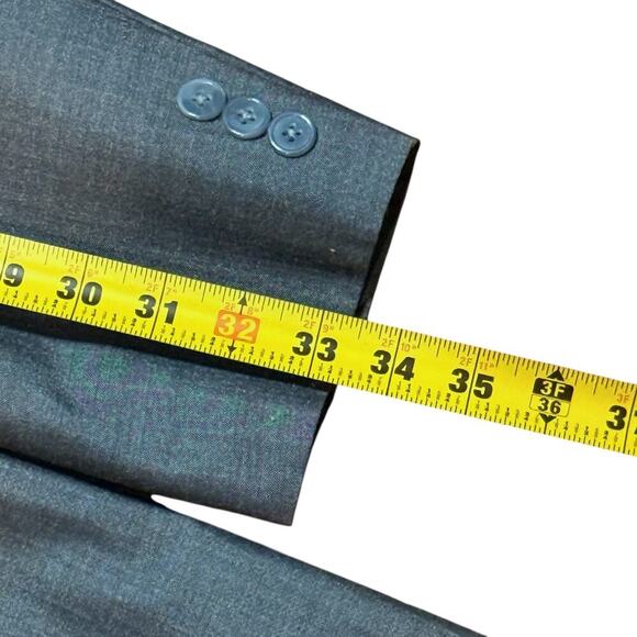 VTG G Handleman 2-Piece Suit Mens Gray Semi-Sharkskin Custom Made Size 44 - Picture 8 of 12